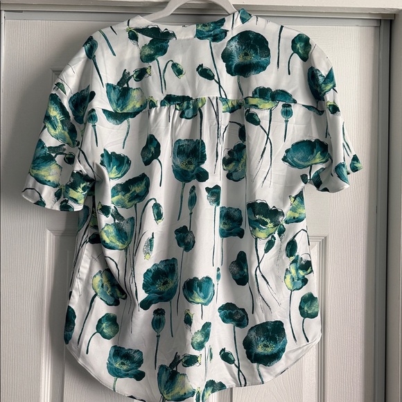 Alfani Green and White Floral Blouse - Picture 3 of 4